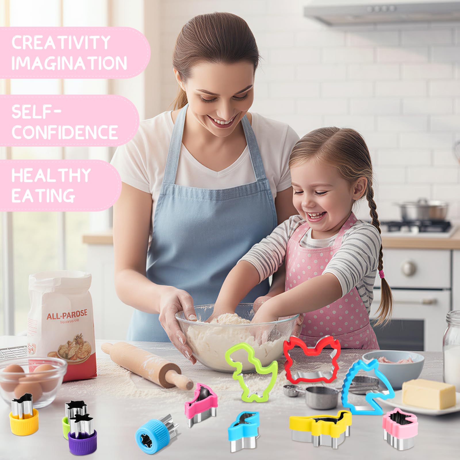 Suhctuptx vegetable cutters in assorted shapes for fun healthy prep