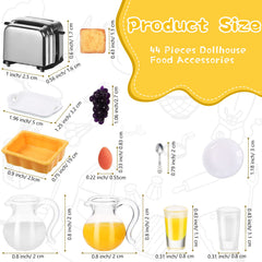 Suilung miniature juice jug with cups enhances authentic kitchen display in a dollhouse.