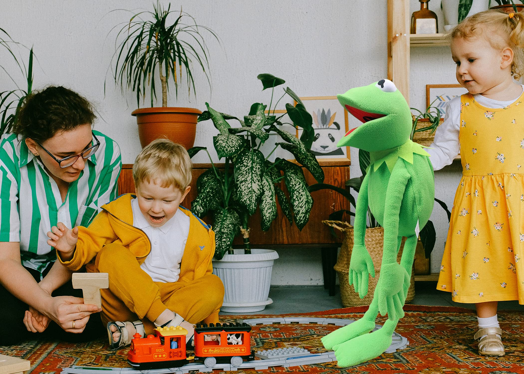 SUIYUEOUR Kermit puppet mouth movement supports engaging role play