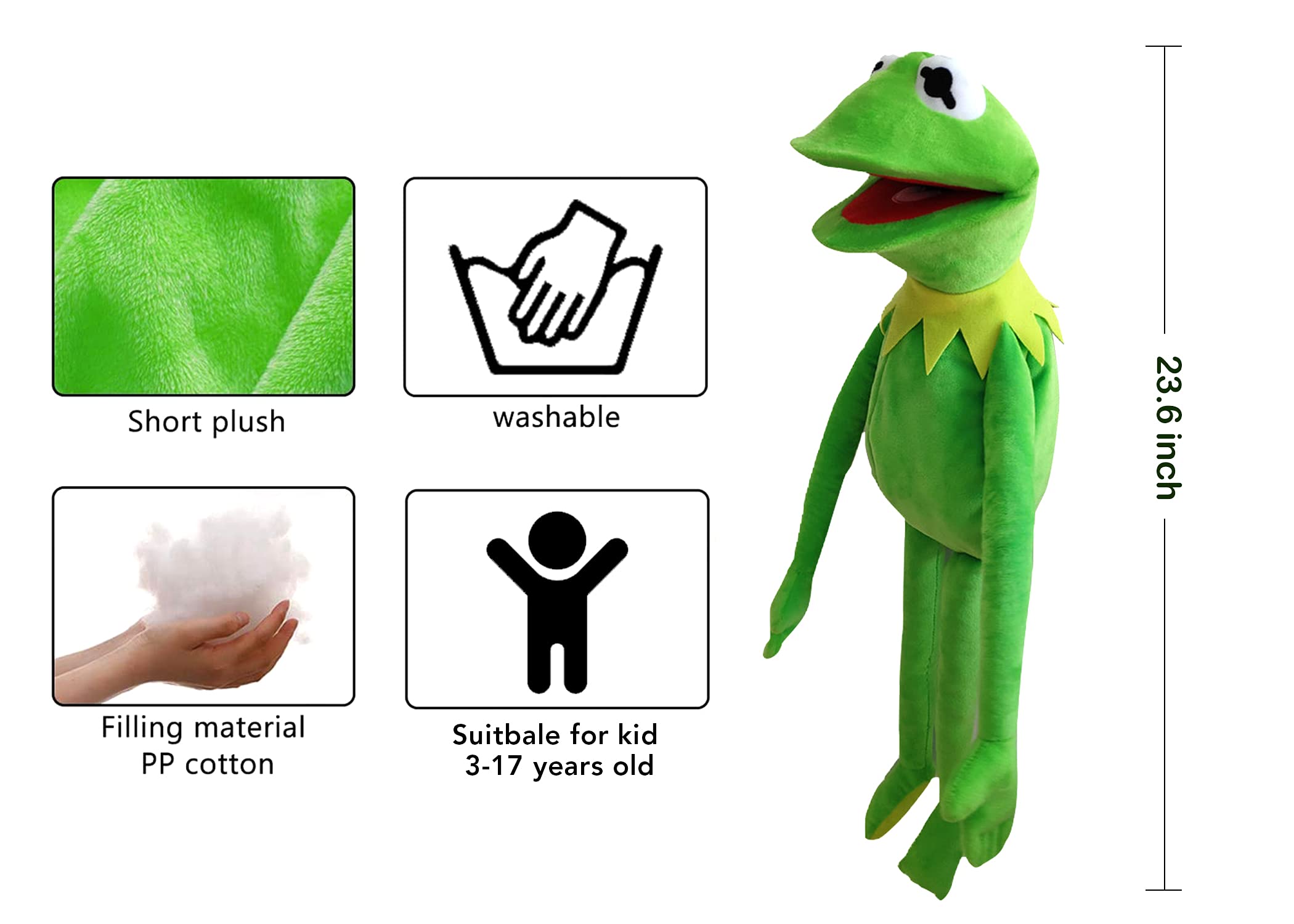 SUIYUEOUR Kermit frog puppet soft body invites cuddly storytelling and gentle manipulation