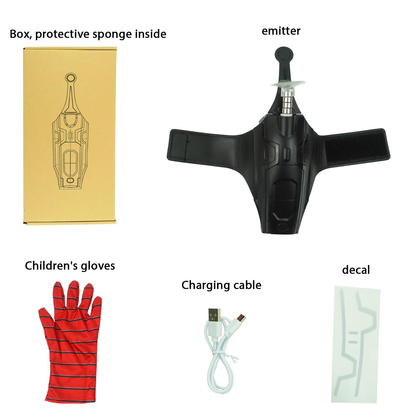 SUIZU Web Shooters rope assembly showing a tangle-free retractable cord design.