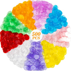 Sukh bingo chips 500pcs set in bright colors for large group games.