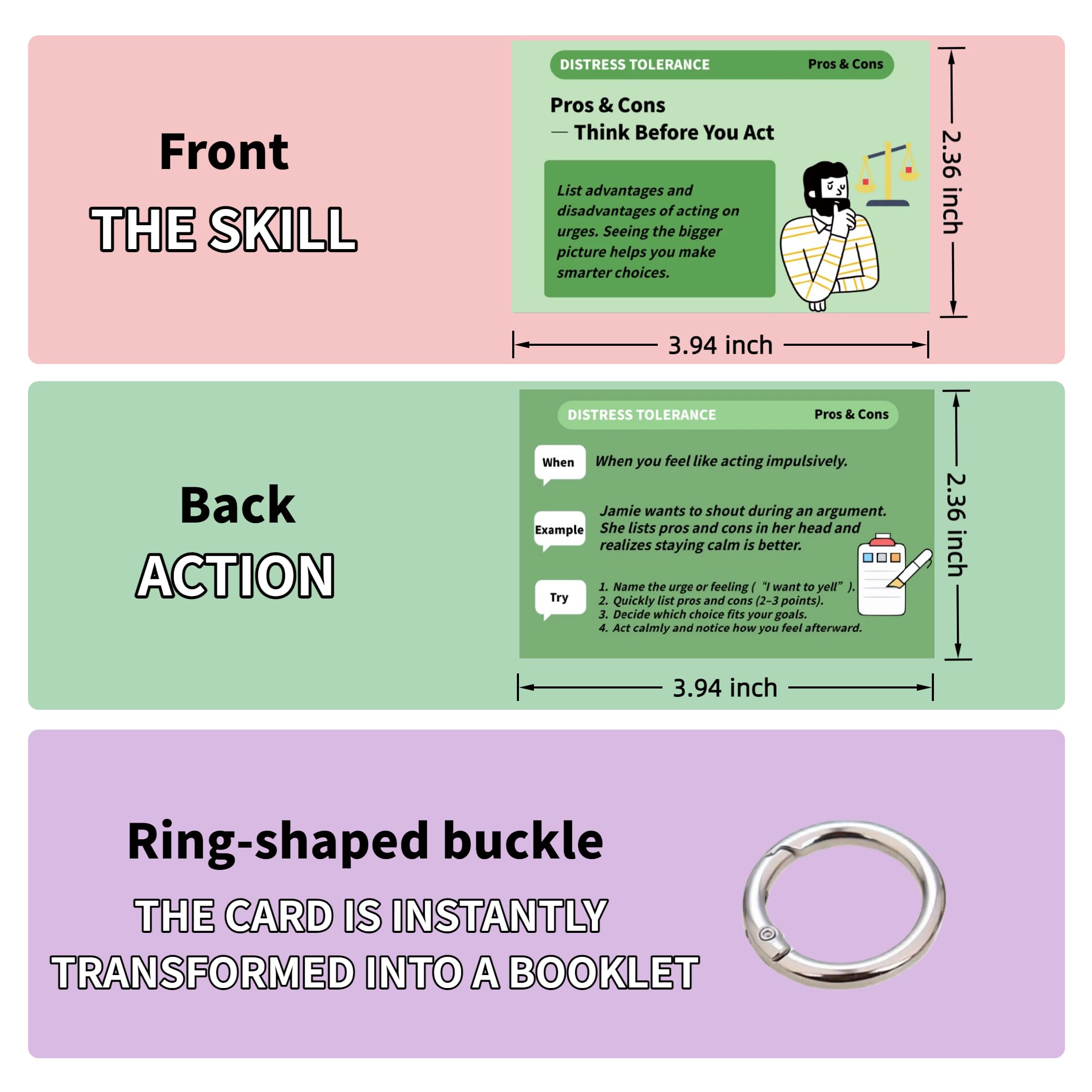 Sulieschen DBT skill front emotion regulation card, concise steps for real-life coping.