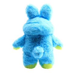Child holds the Bunny plush for on-the-go adventures.