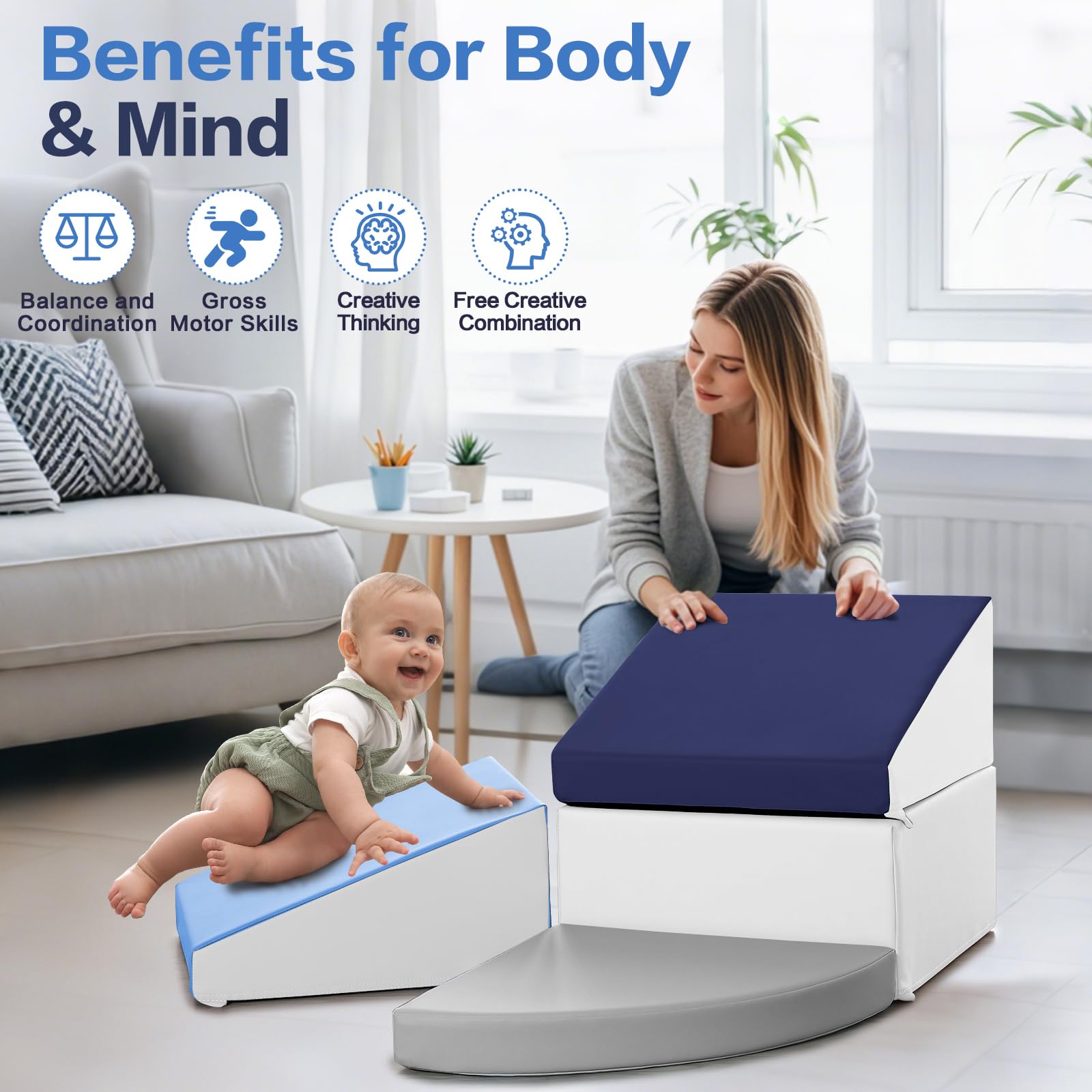 Sumbababy foam blocks non-slip base for stable indoor play sessions.