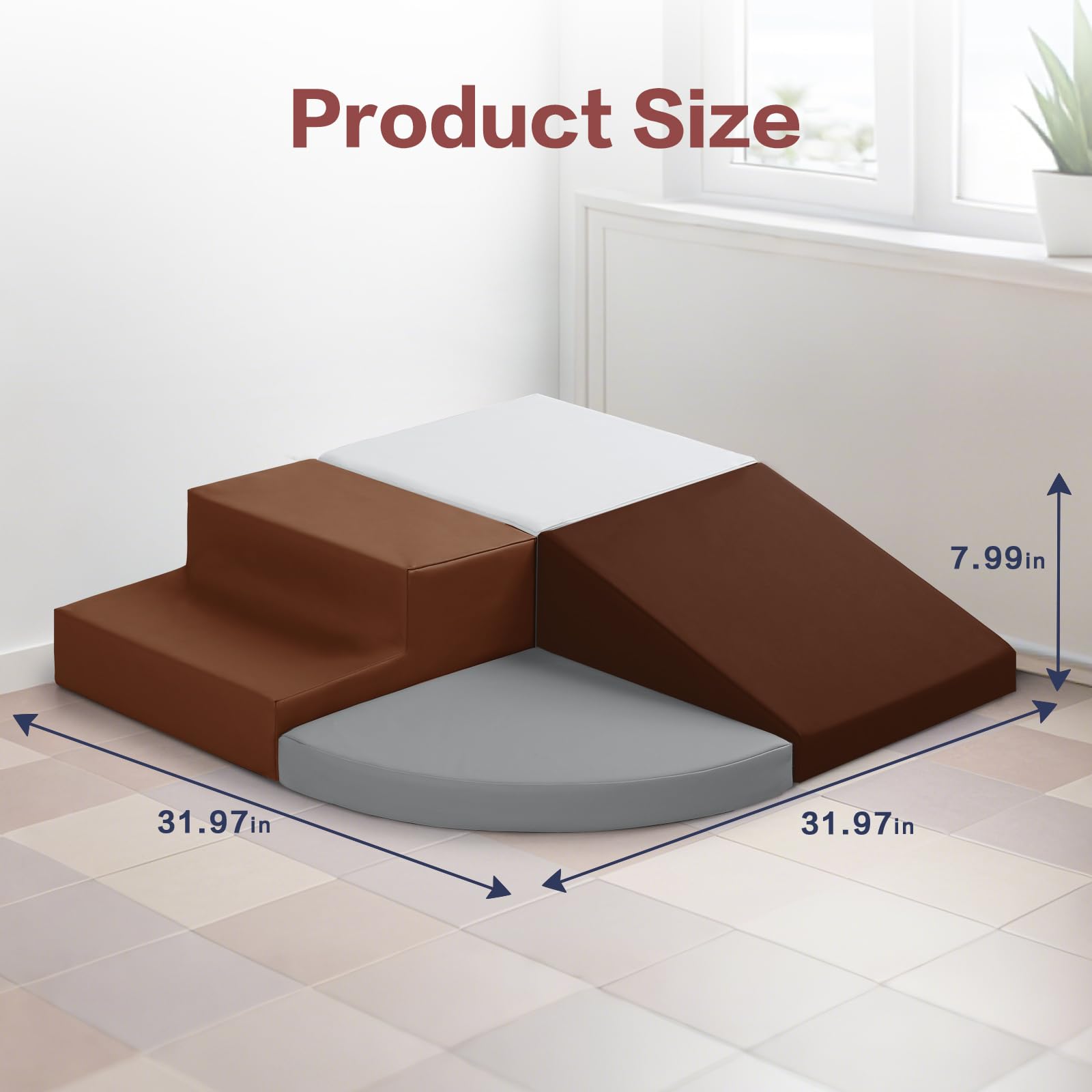 Sumbababy foam blocks with holds, ramps, and fans create versatile climbing routes.