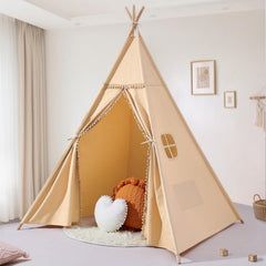 Sumbababy large teepee tent khaki foldable for easy indoor play