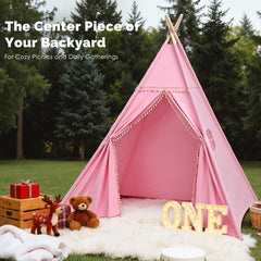 Sumbababy pink tent includes banner and carry bag for gift-ready presentation.