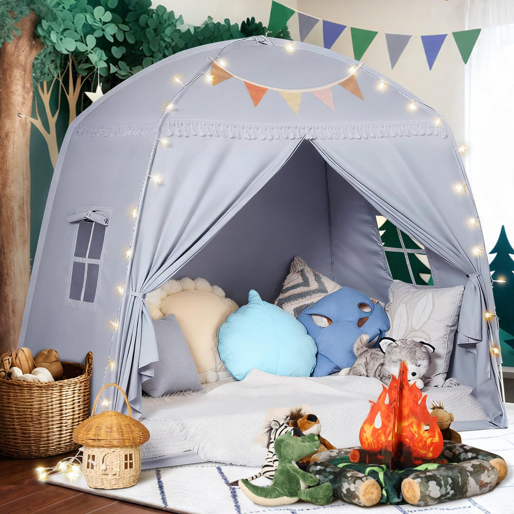 Sumbababy large teepee tent with star lights creates magical playtime for kids.