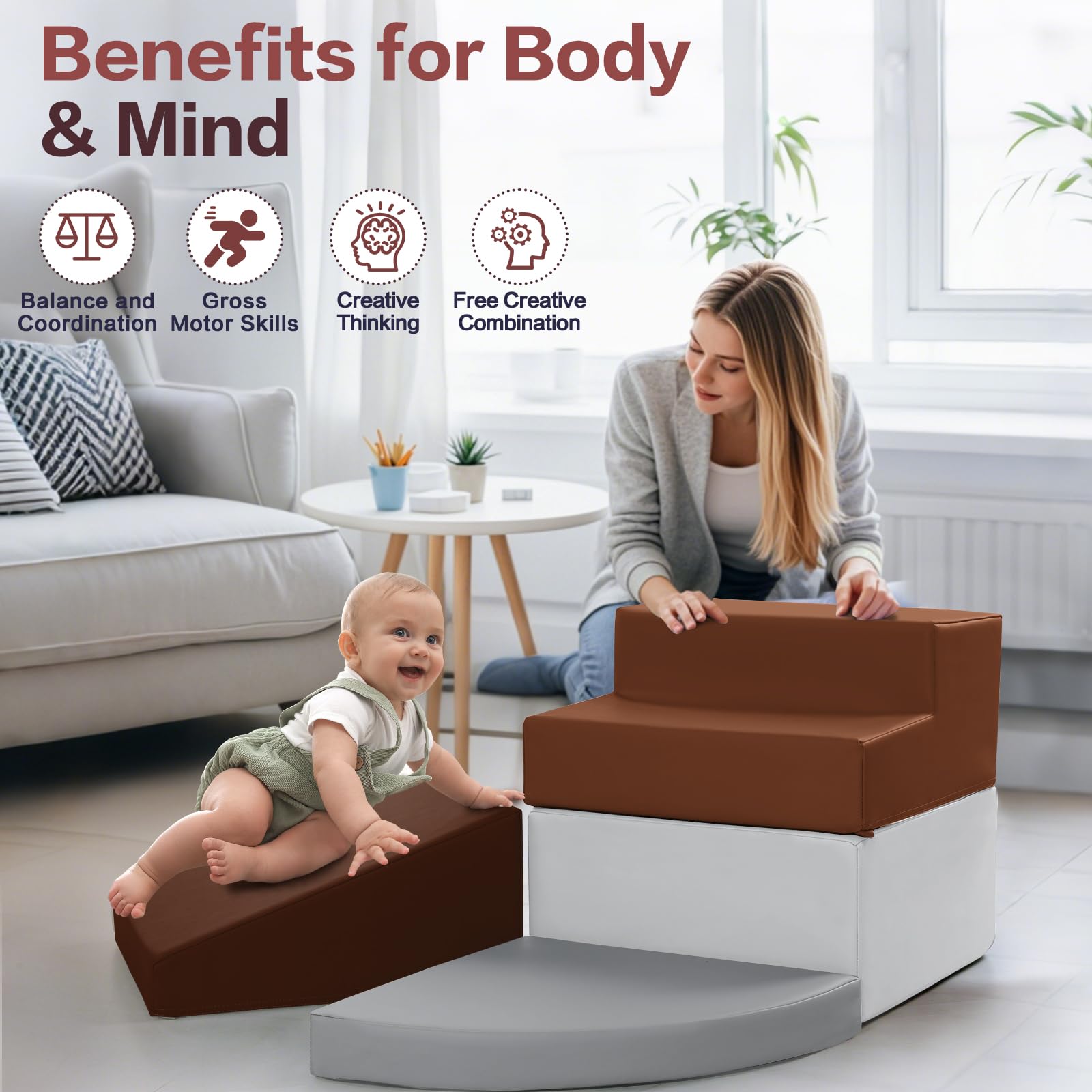 Sumbababy preschool or daycare gift-ready blocks encourage cooperative play.