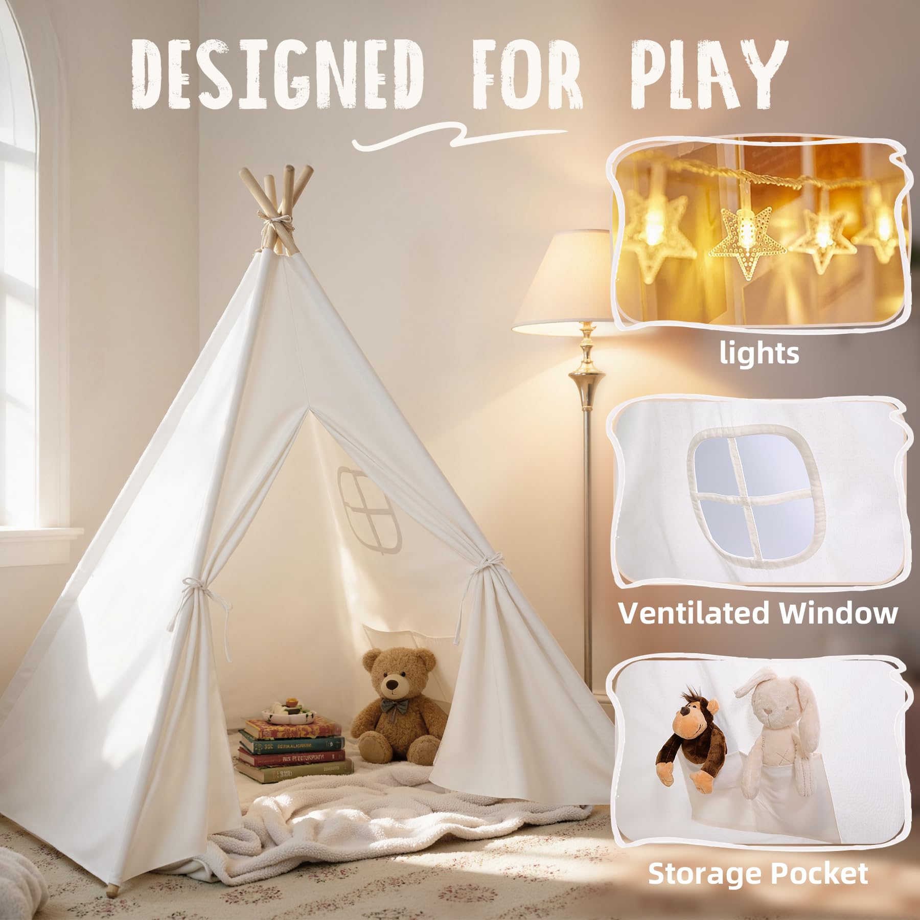 Sumbababy Teepee Tent durable canvas keeps playtime safe and clean