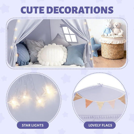 Sumbababy teepee interior shows roomy space for multiple kids to play.