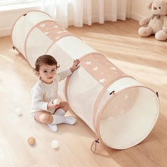 Sumbababy tunnel toy ideal for safe supervised crawling sessions indoors.