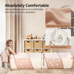 Sumbababy tunnel toy soft fabric ensures safe, cozy play for little ones.
