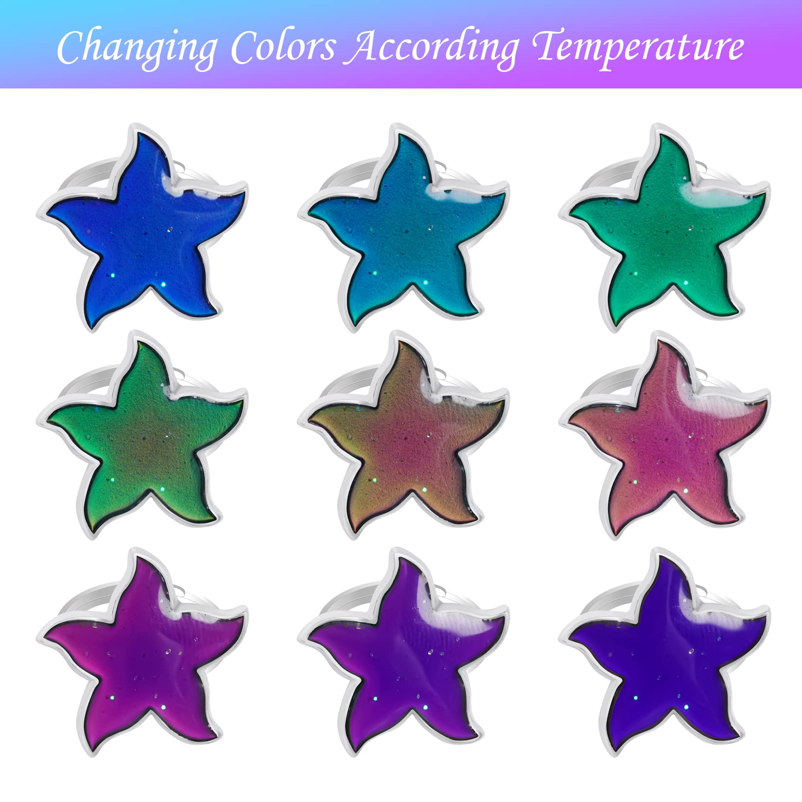 SUMERSHA mood ring dragonfly design displays temperature-based color changes for costumes.