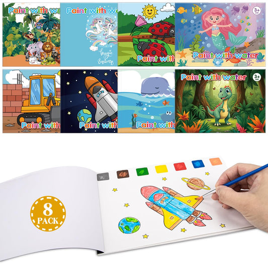 SUMERX 8-pack coloring books with themed covers ideal for party favors and gifts.