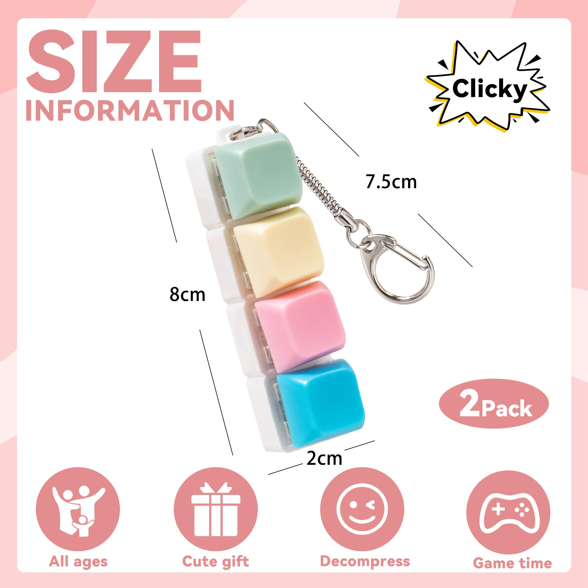 Sumgsn creamy keyboard clicker fidget, pocket-friendly for quick focus.