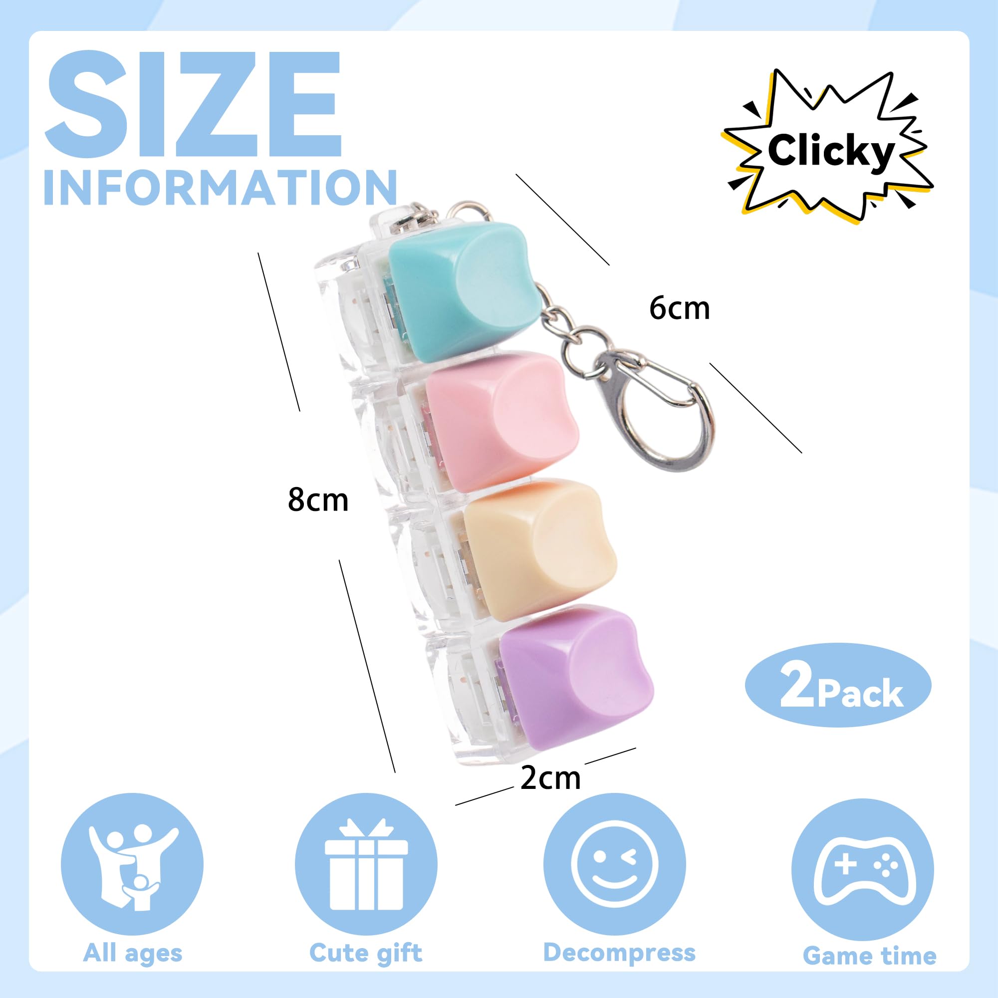 Sumgsn creamy keyboard fidget four-keys close-up highlighting tactile clicking