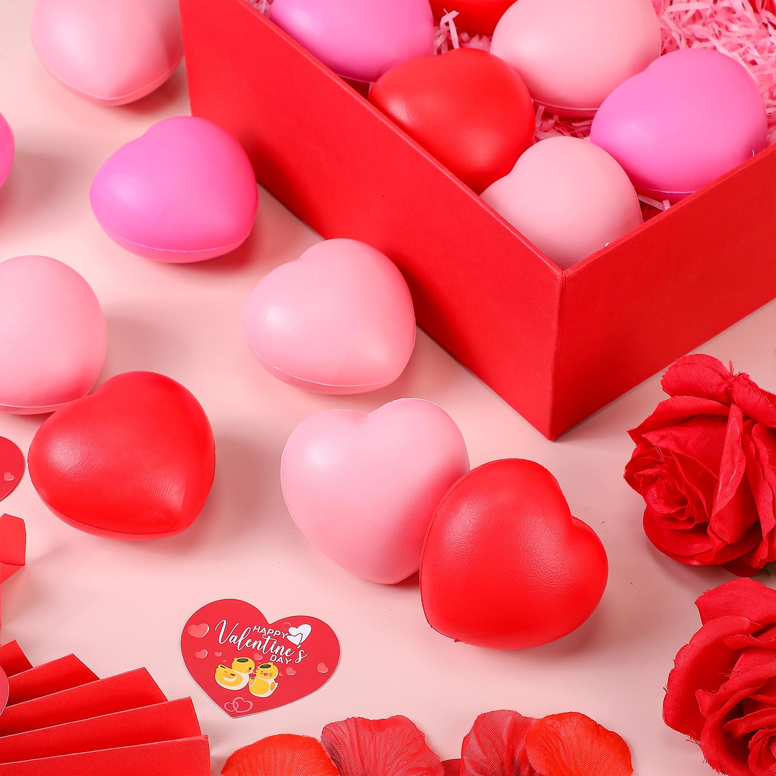 Sumind 36-pack heart stress balls bulk for sharing at events and offices