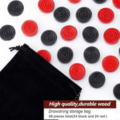 Stackable ridge design on Sumind checkers aids organization during play.