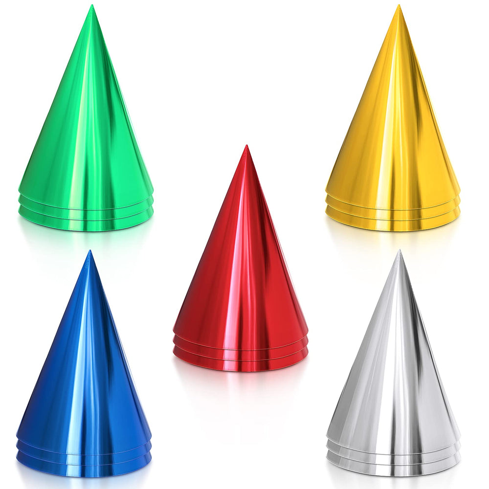 Sumind colorful birthday hats gold cone for stylish party decor and photos.