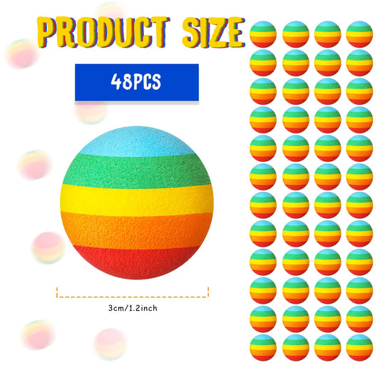 Sumind rainbow foam balls held to show soft texture for kids