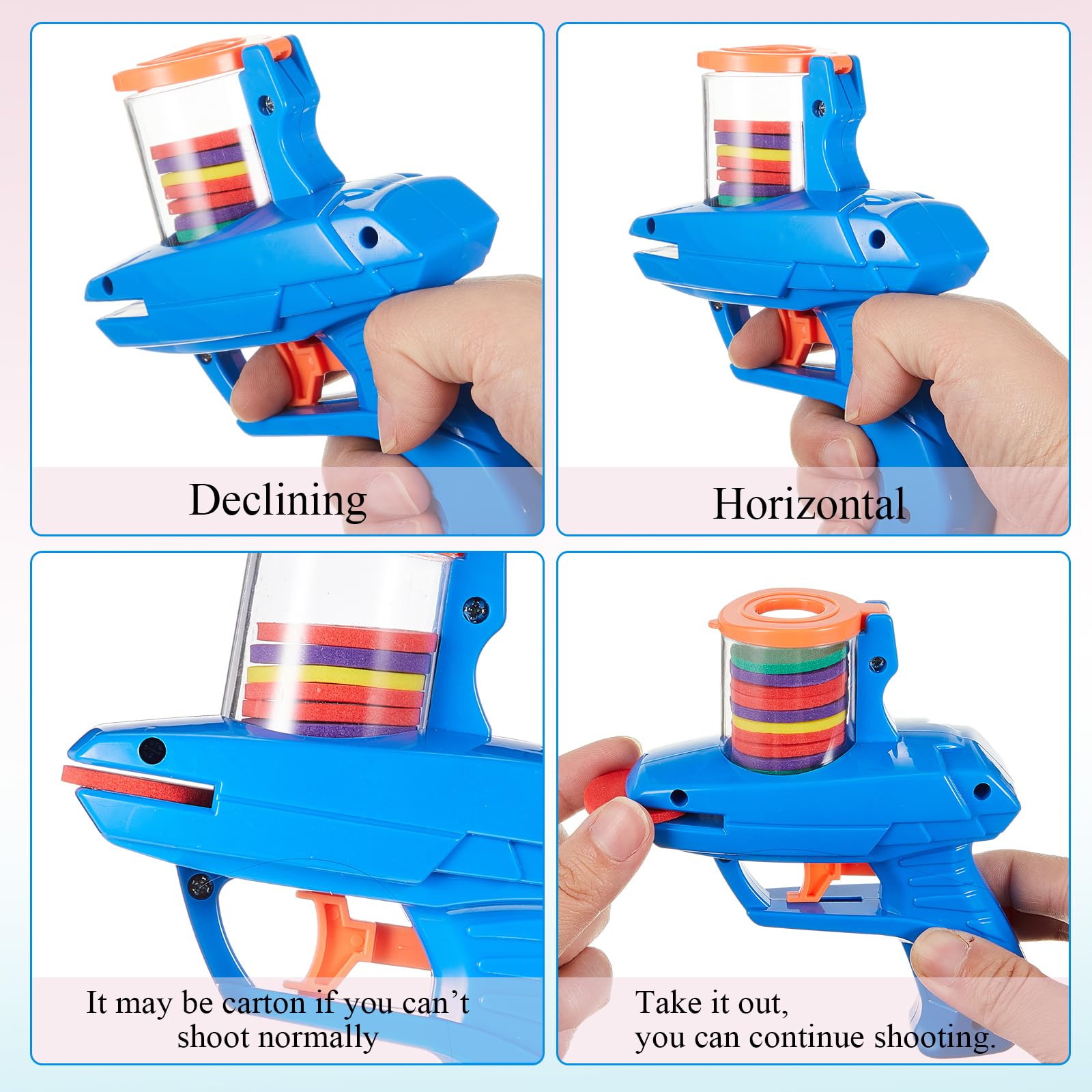 Sumind foam discs inside shooter ready for safe, fun firing