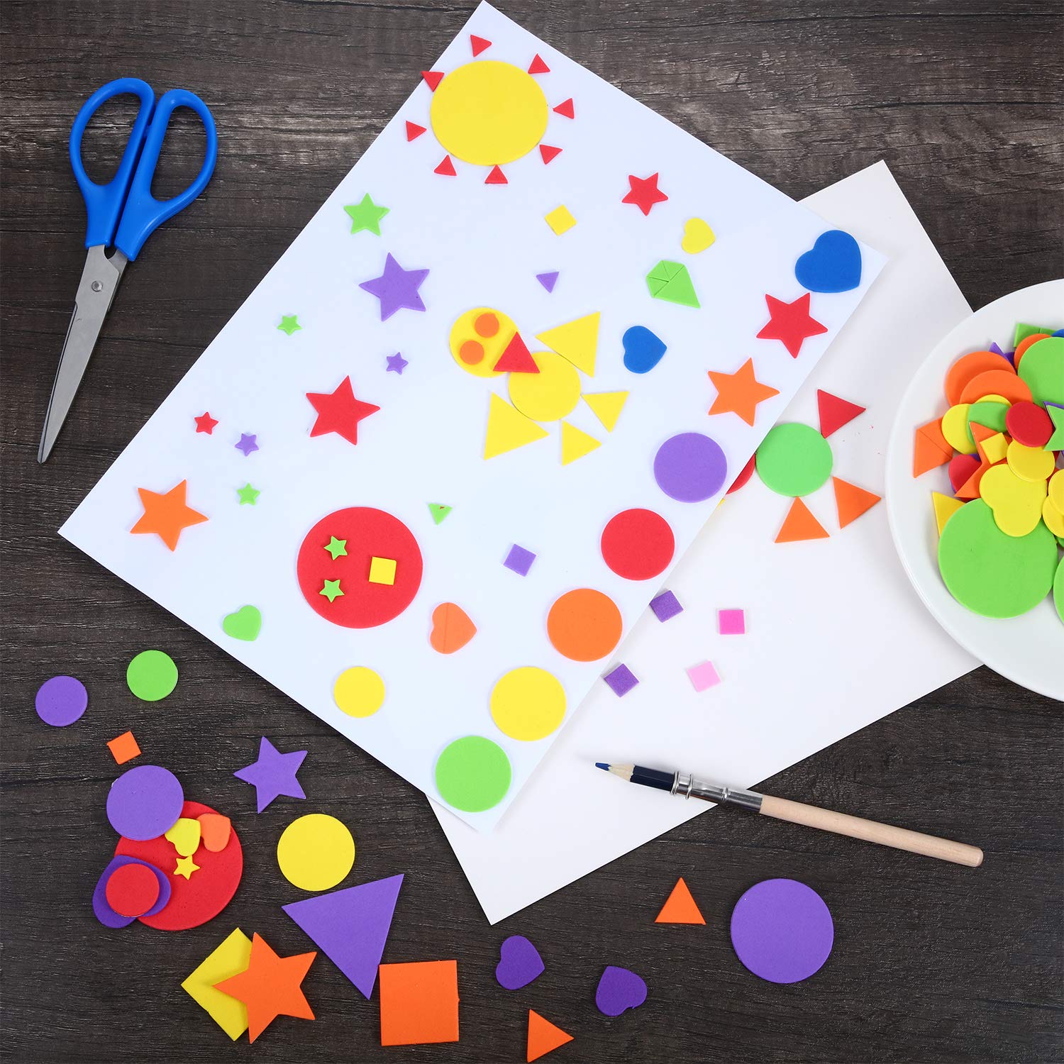 Sumind assorted shapes foam stickers bundle for education, crafts, and decorative accents.