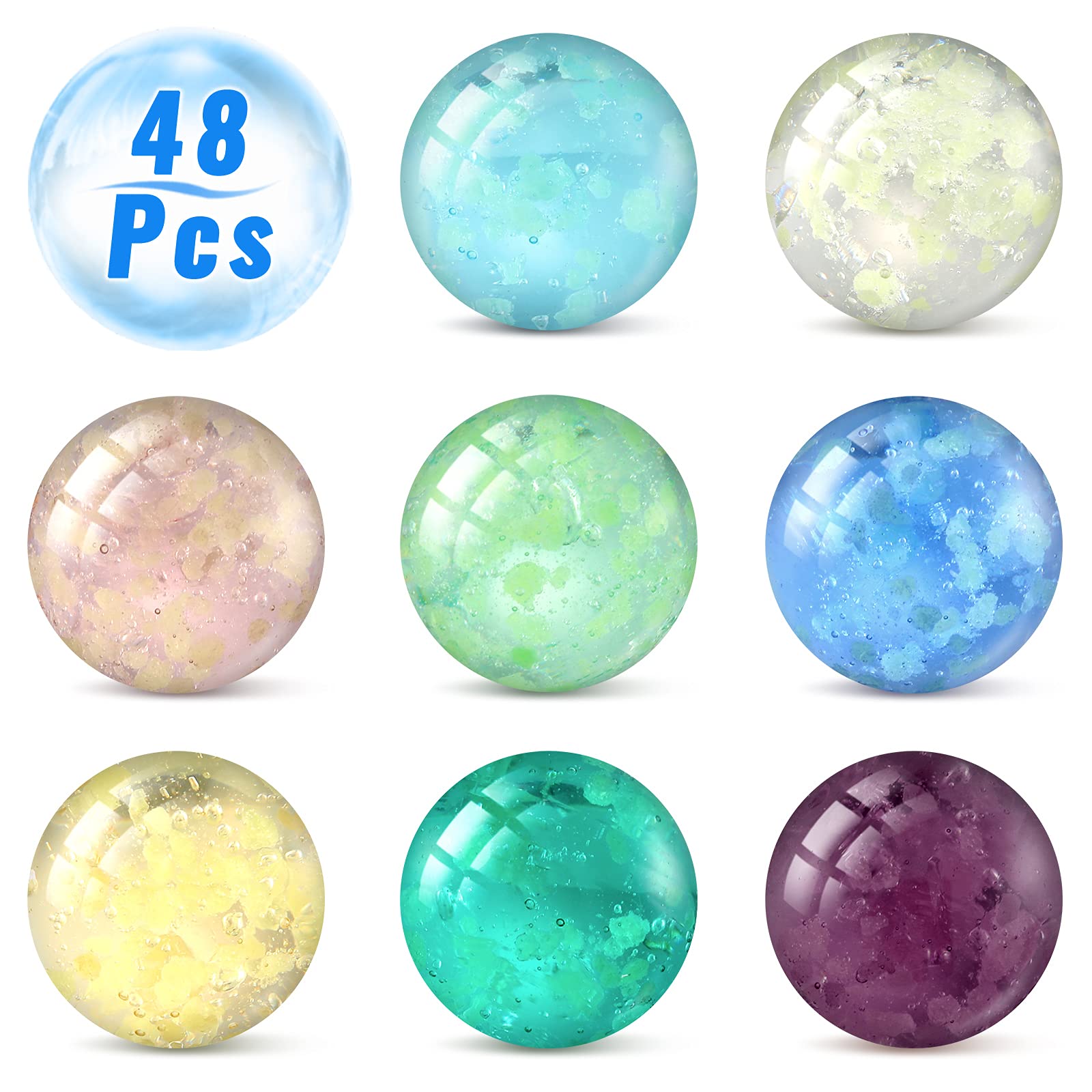 Sumind glow marbles close-up highlights vivid colors for crafts.