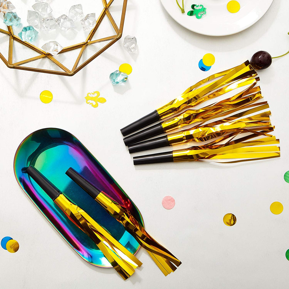 Sumind gold noise makers stacked for easy party planning