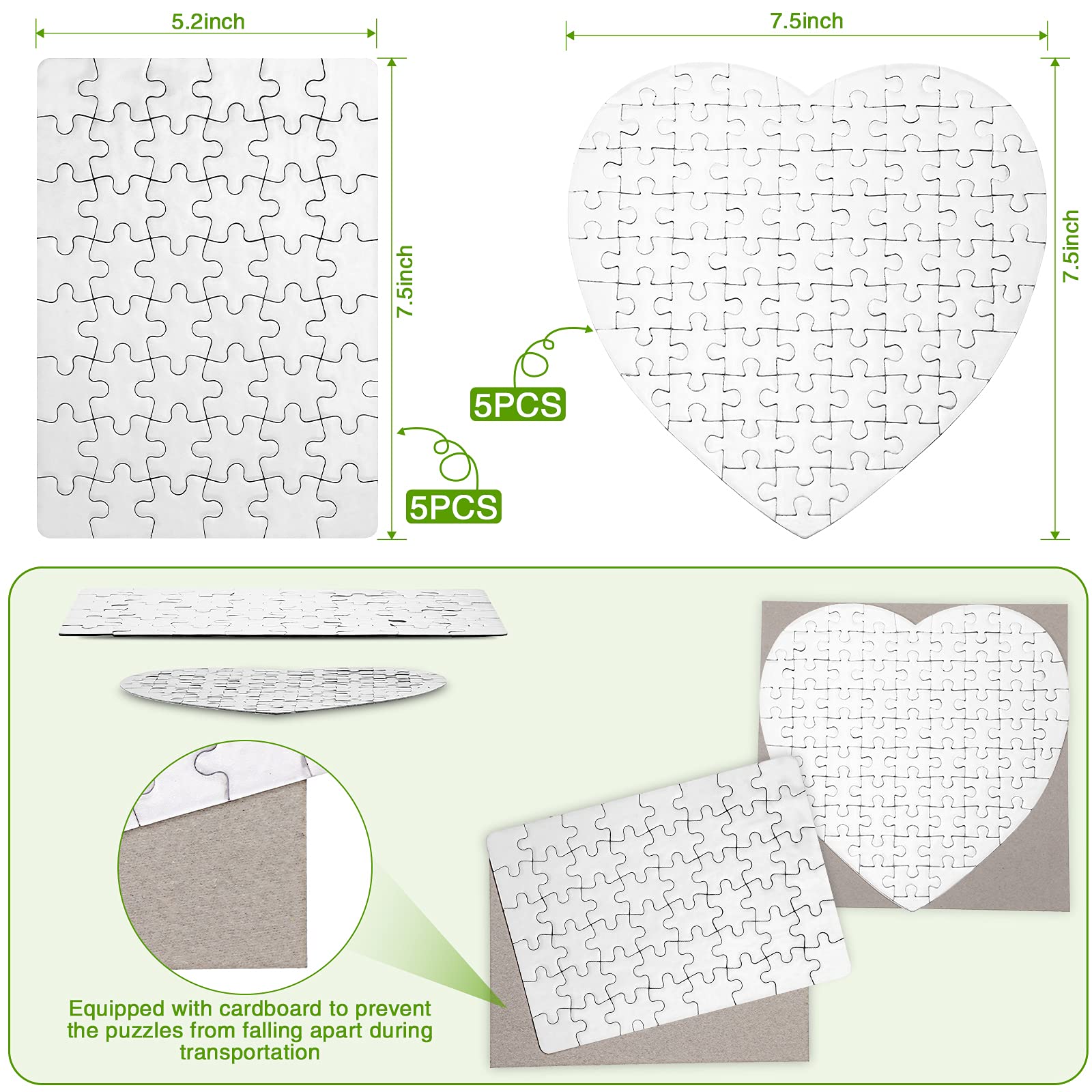 Sumind heart blank sublimation puzzle suited for heartfelt custom gifts and creative projects.