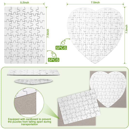 Sumind heart blank sublimation puzzle suited for heartfelt custom gifts and creative projects.