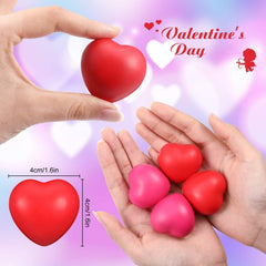 Sumind red heart stress ball close-up, smooth foam for stress relief and sensory play.
