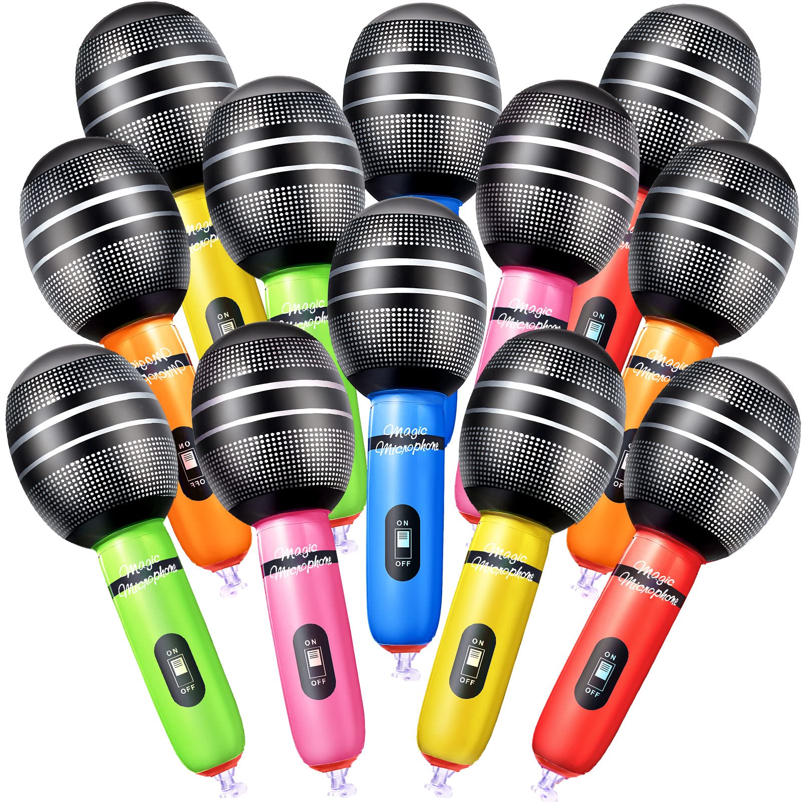 Sumind inflatable microphone blue prop for karaoke parties and festive decor