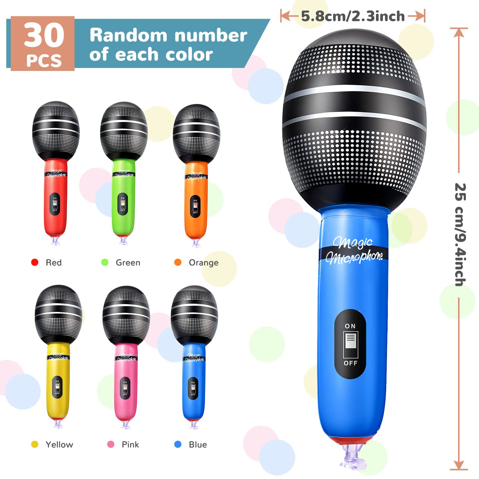 Sumind inflatable microphone pink prop ideal for stage cosplay and fun photos