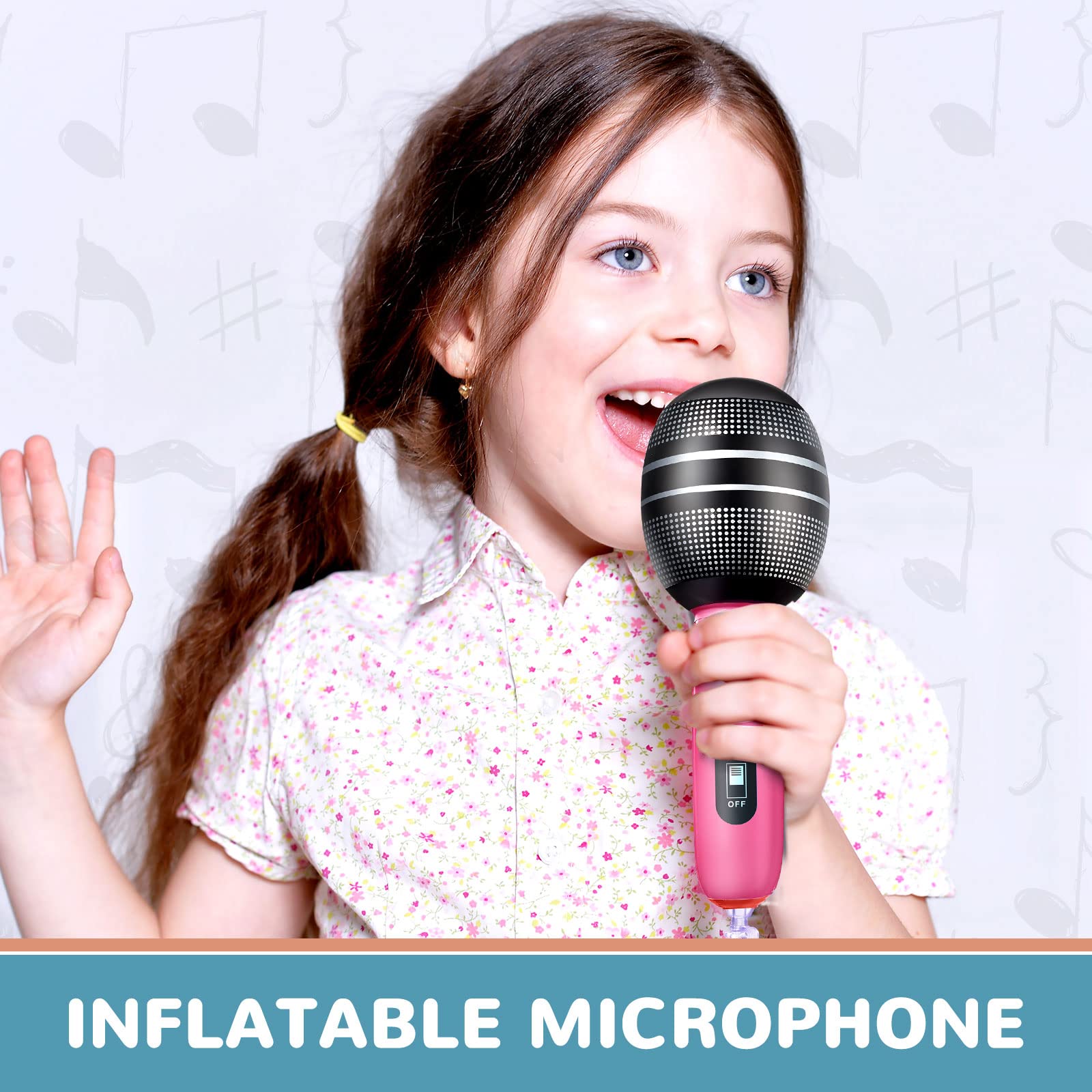Sumind yellow inflatable microphone prop brightens any music themed gathering