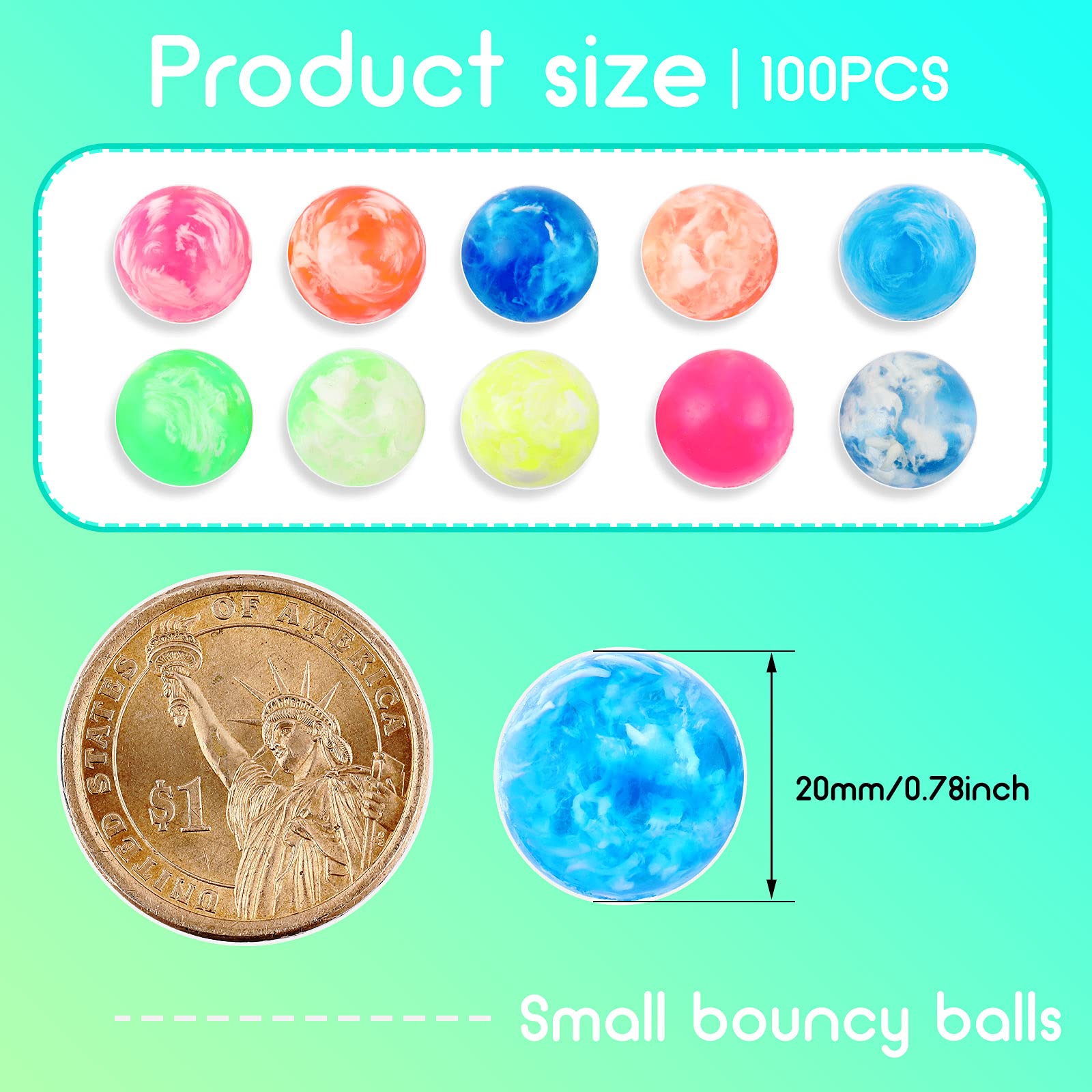 Sumind neon swirl bounce ball in bag for easy gifting and storage.