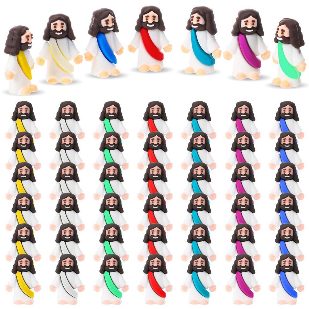 Sumind little Jesus figures in bright colors for festive Christmas decor.