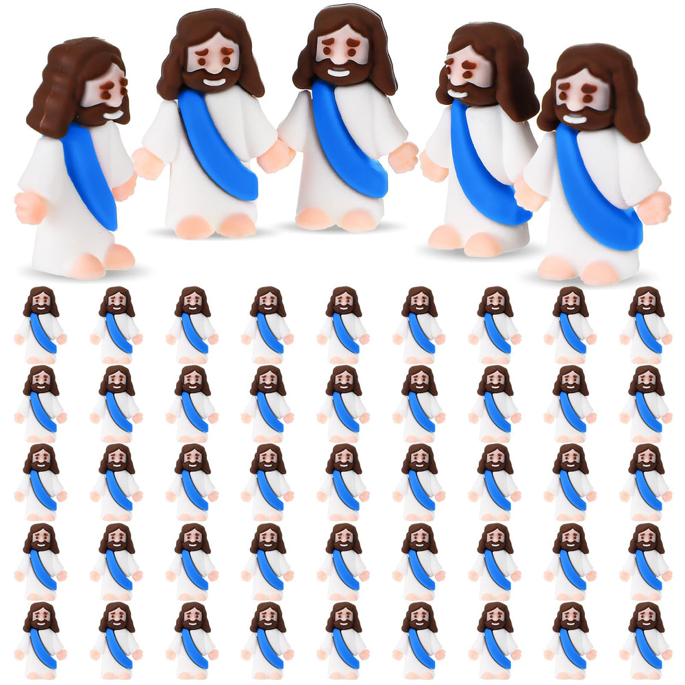 Sumind Little Jesus figurine blue front view, perfect as a festive Christmas party favor.