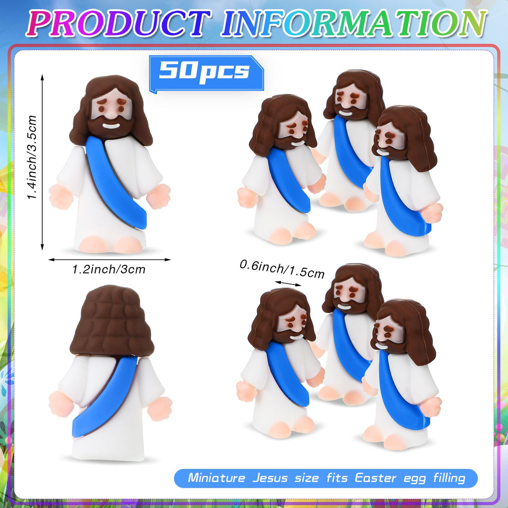Sumind Little Jesus figurine blue side view, durable rubber material for long-lasting use.