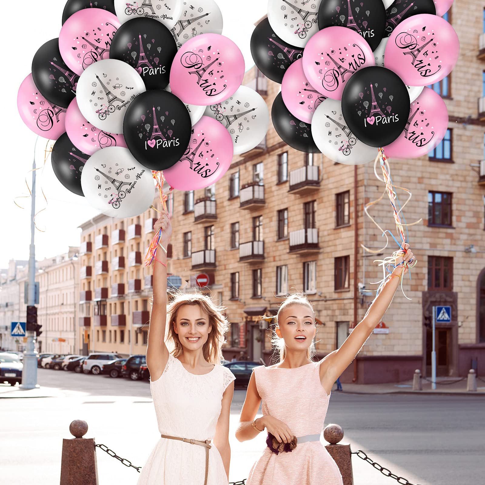 Sumind pink, white, and black colorway adds romantic chic to events.