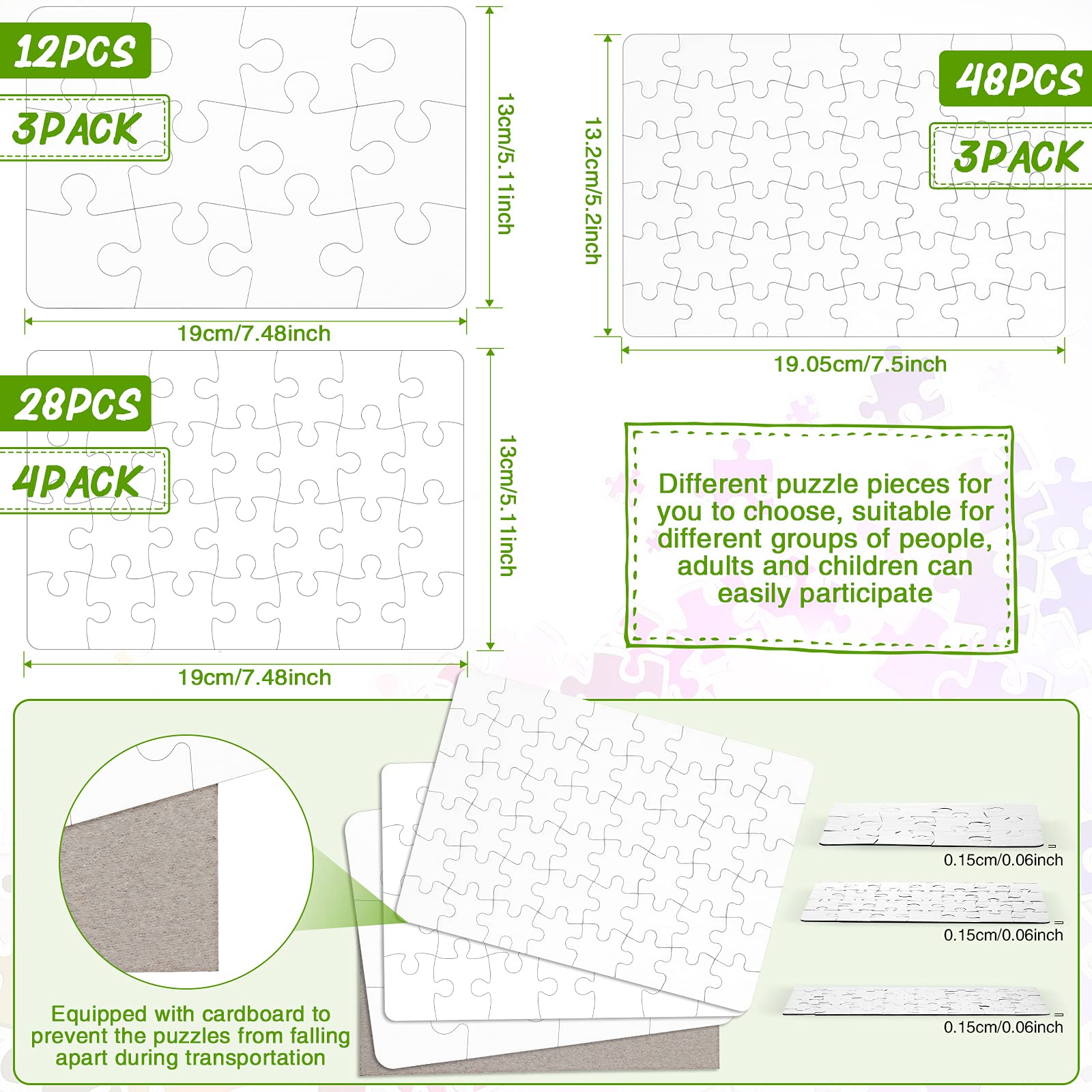 Sumind preassembled puzzle with smooth surface ideal for quick sublimation prints