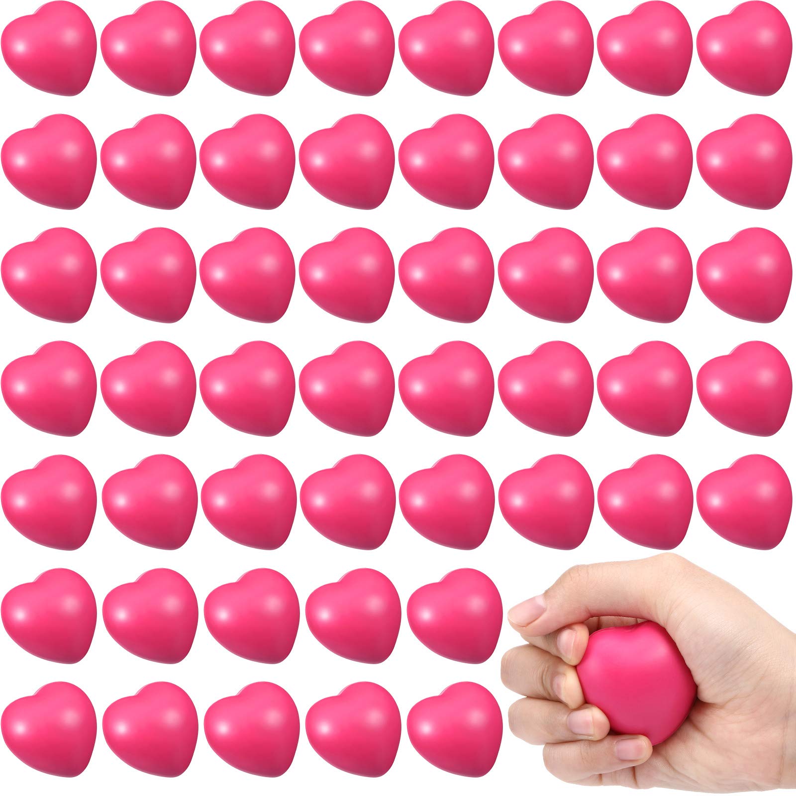 Sumind rose red heart stress balls pack front view, ideal party favors and classroom giveaways.