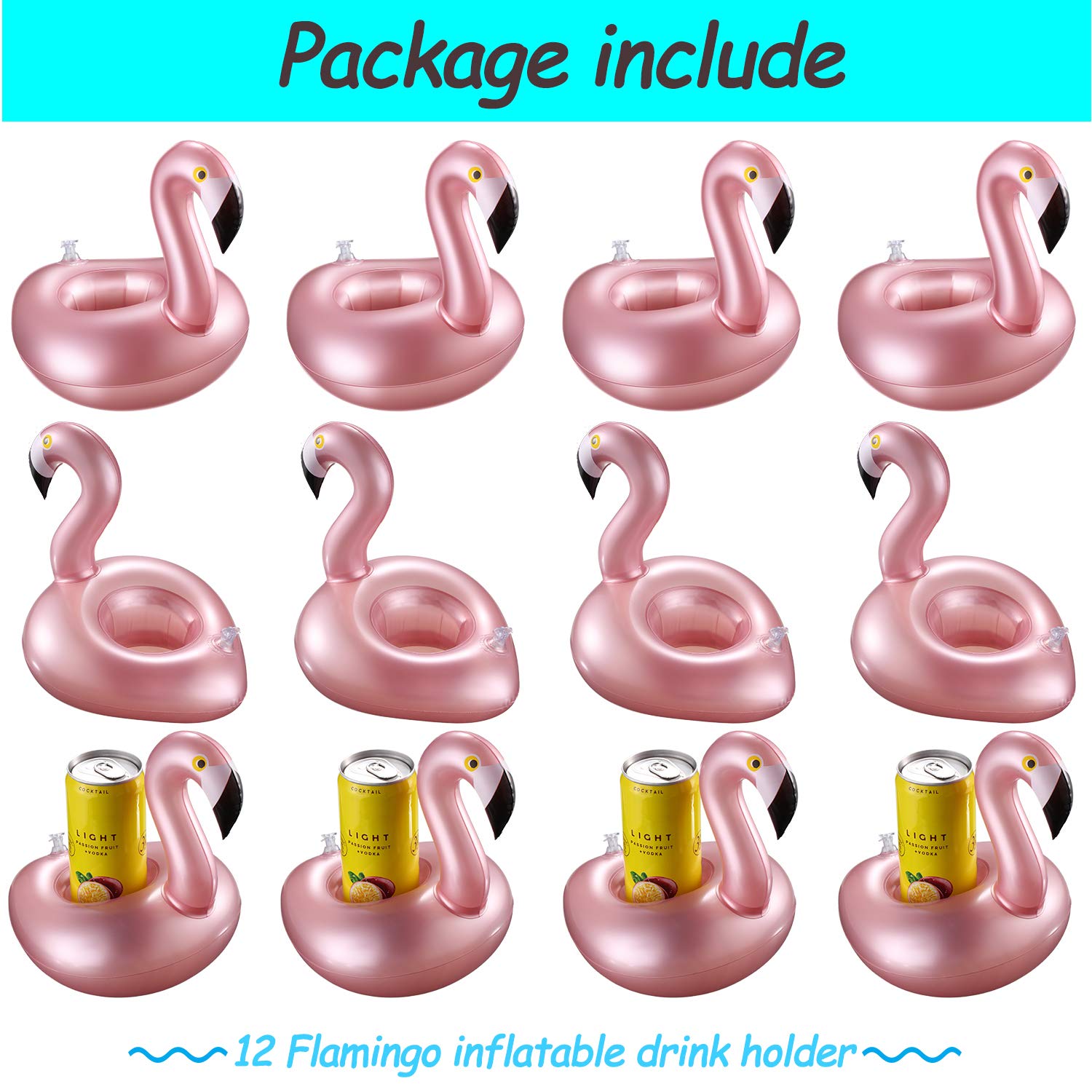 Sumind inflatable flamingo drink holder is lightweight and easy to store.