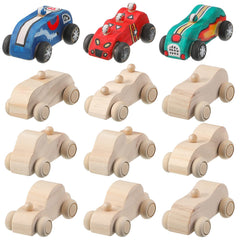 Sumind unfinished wooden car toy rolling cart model for classroom crafts and creativity.