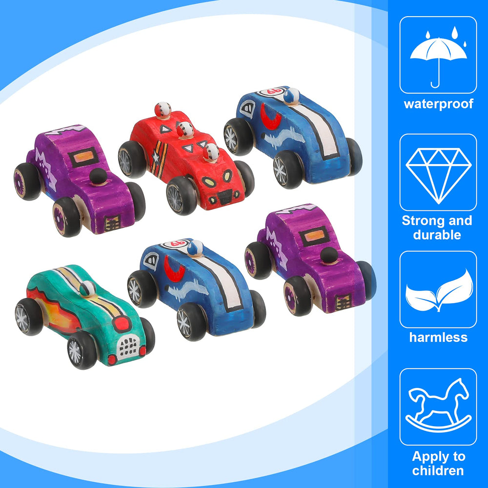 Sumind DIY wooden car toys for kids, colorful paints encourage imagination.