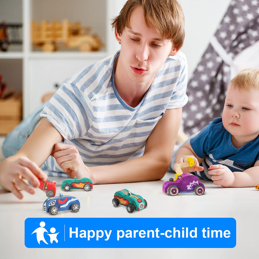 Sumind 12-piece wooden car set for home learning and family time.
