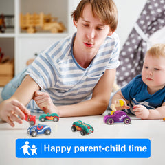 Sumind 12-piece wooden car set for home learning and family time.
