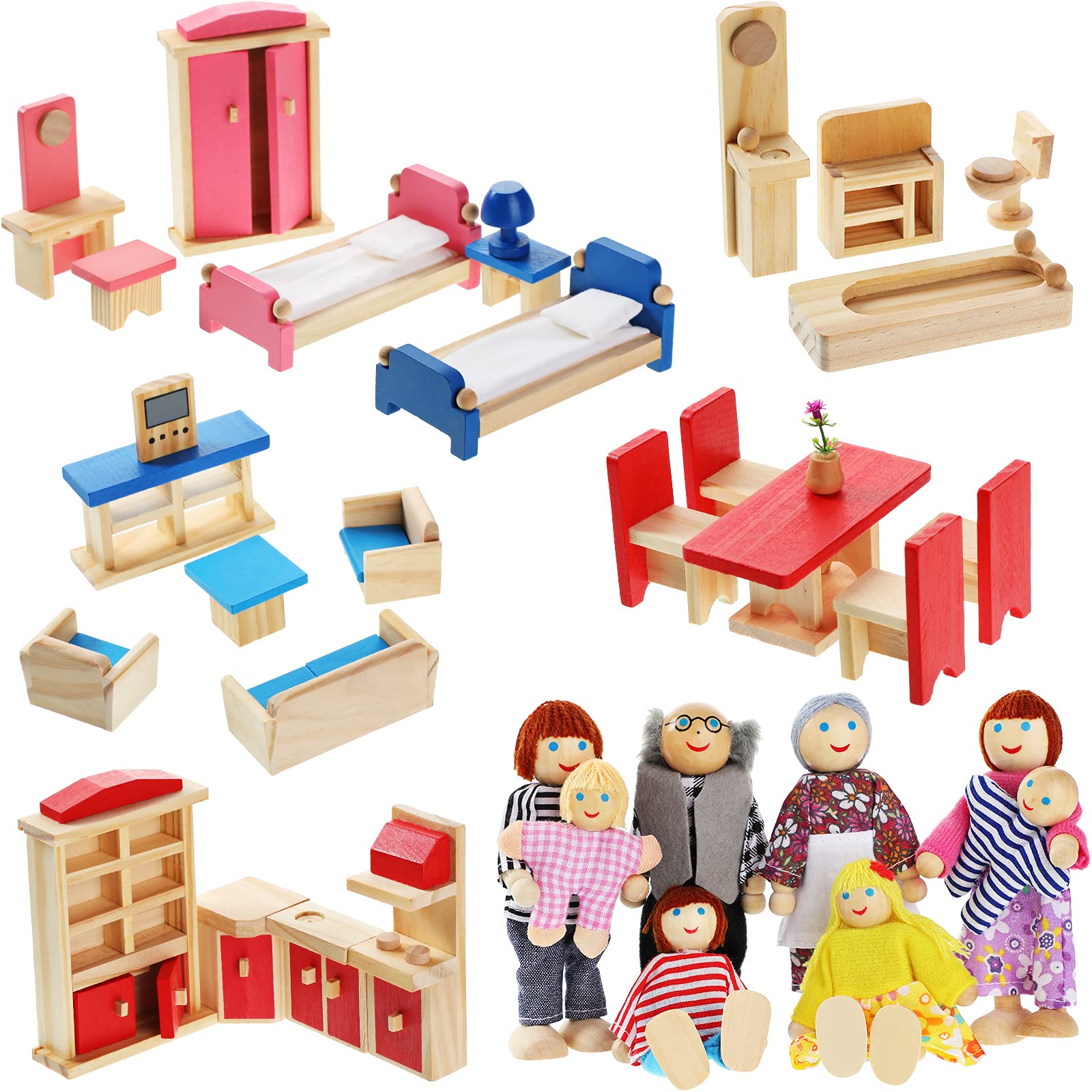 Sumind wooden dollhouse kitchen furniture set enhances imaginative play with realistic details