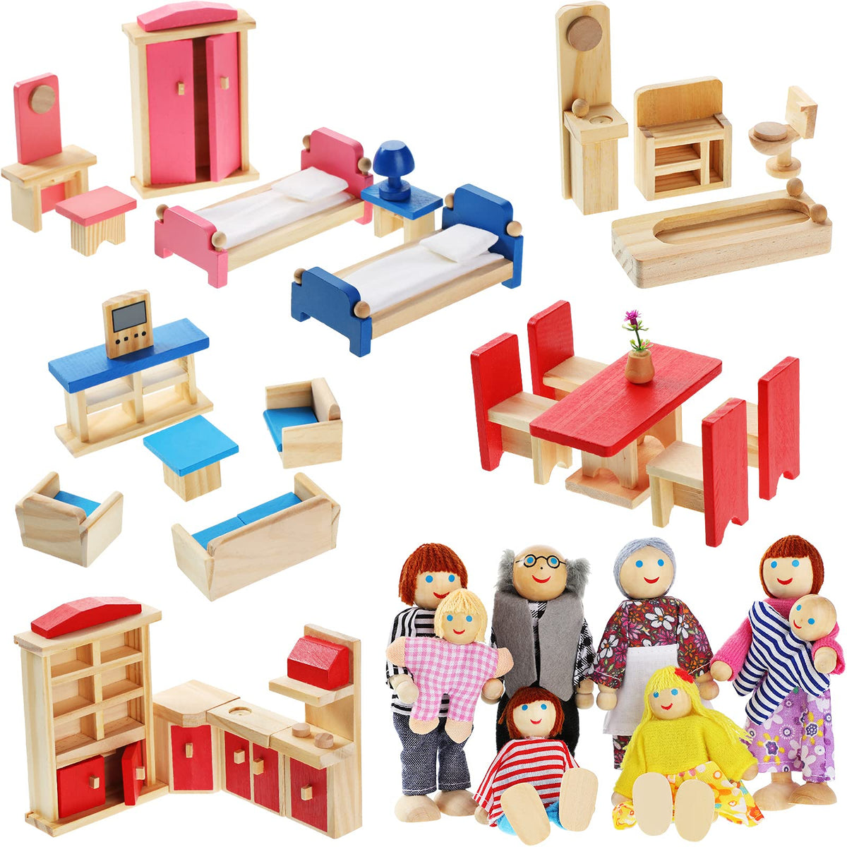 Sumind wooden dollhouse kitchen furniture set enhances imaginative play with realistic details